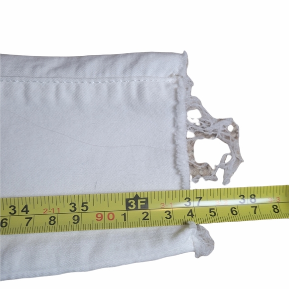 Topshop Moto Leigh White Raw Hem Skinny Jeans Denim Size 25 - Picture 6 of 10